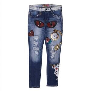 NEW CAST IRON women's chester cat jeans in indigo